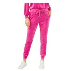 1.STATE Romantic Blooms Velour Pull-on Pants Party Pink Large NWT